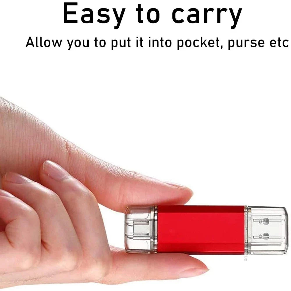 For iPhone TYPE-C OTG USB Flash Drive 256GB 512GB High Speed Phone Pen Drive with Key Chain Memory Stick Creative Business Gift