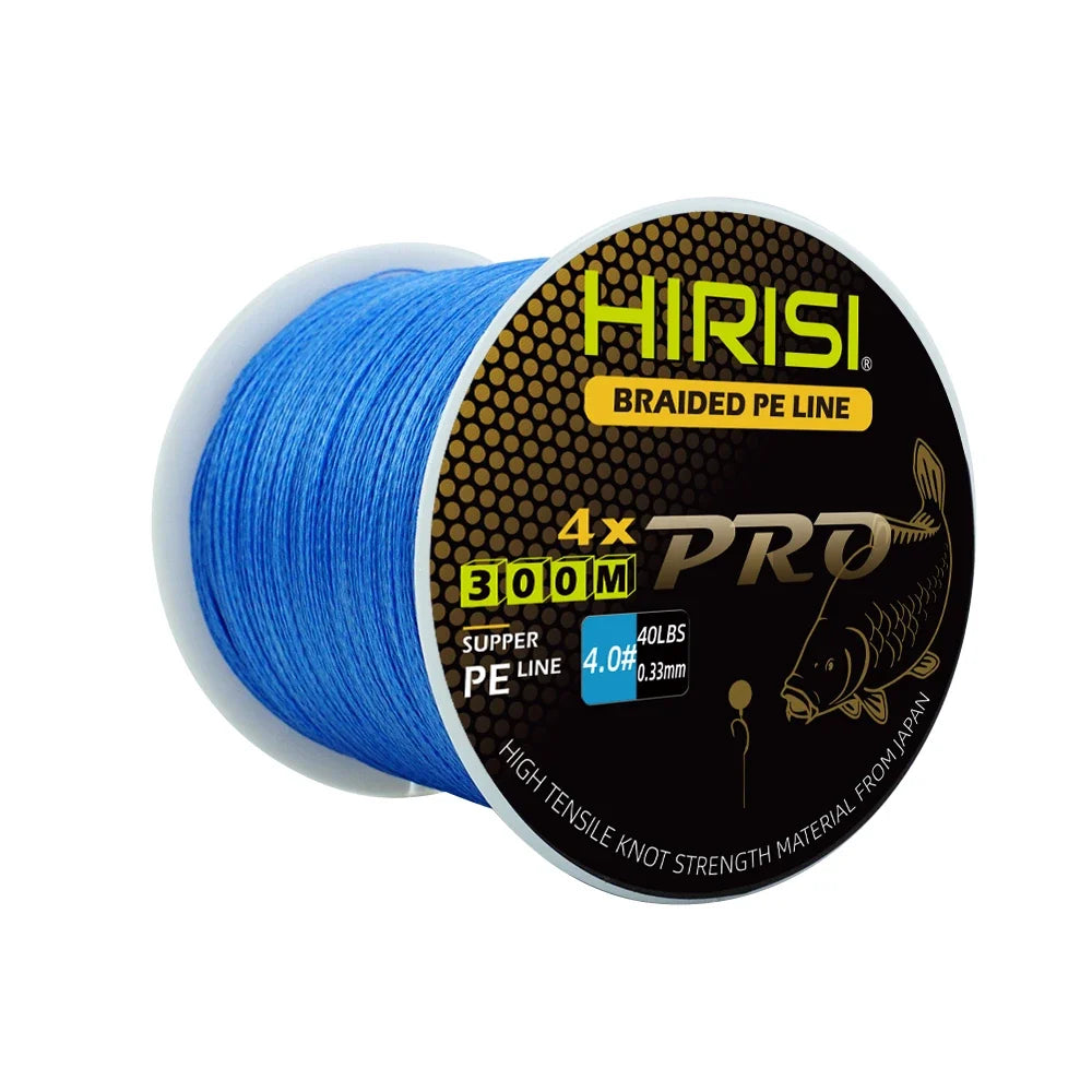 Hirisi Carp Fishing Line 300M Braided PE Line 4 Strands 15-50LB Multifilament Fishing Line Smooth Fishing Accessories