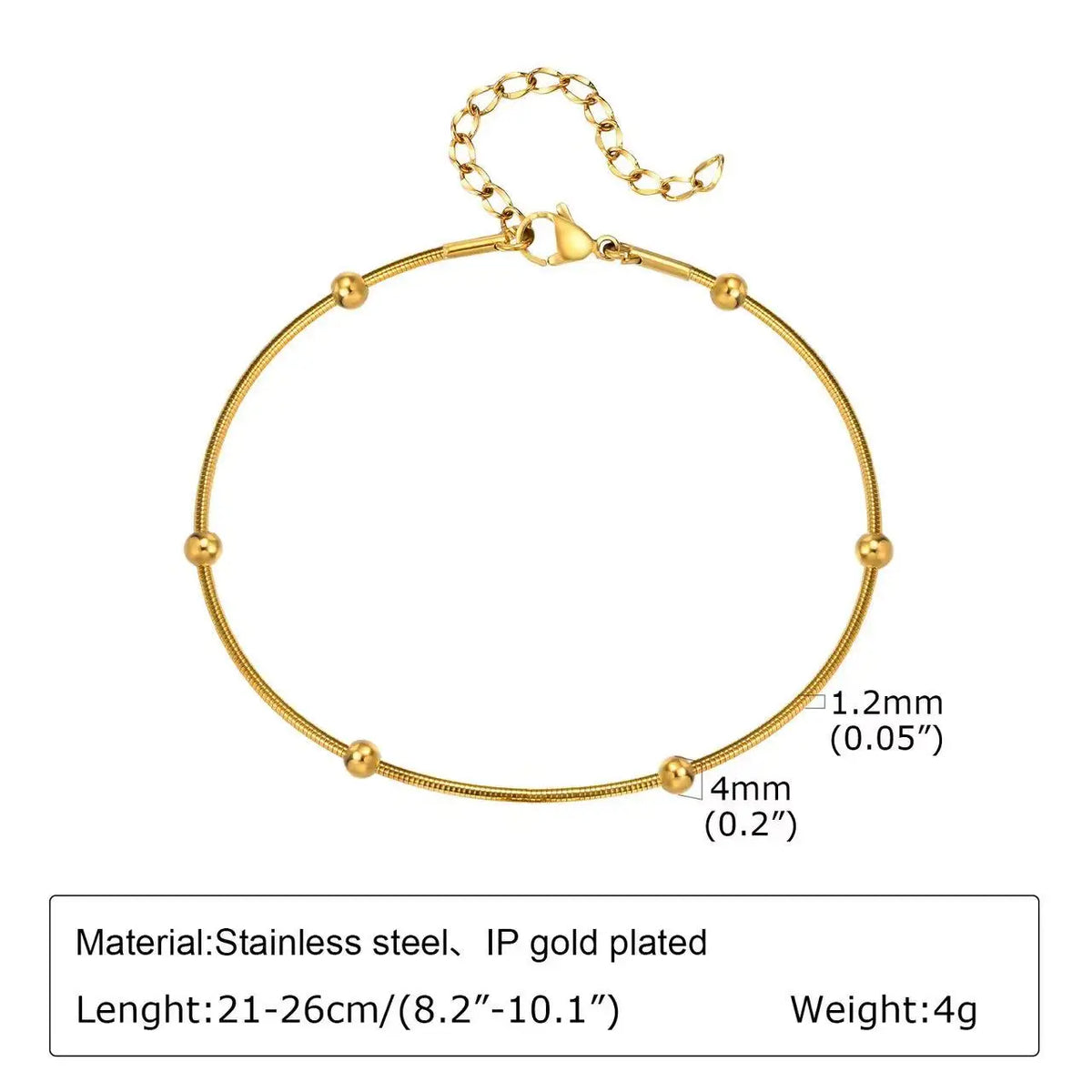 Stainless Steel Bohemian Style Personalized Anklet