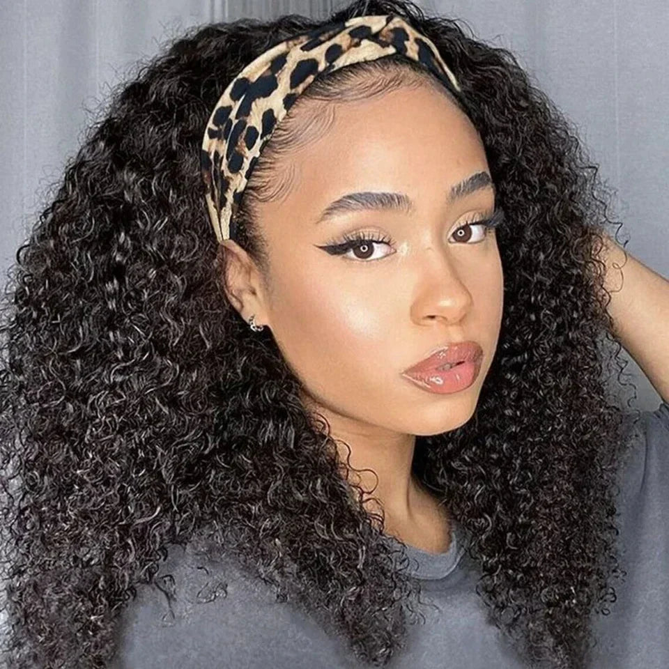180% Density Jerry Curly Headband Wig | Glueless Brazilian Remy Human Hair