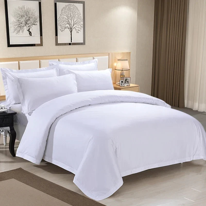 1set Luxury 100 Egypt Cotton Duvet Cover 5 Stars Hotel  Quilt Cover Pure Cotton Satin Strip Bed Line Duvet Case 2pcs Pillowcases