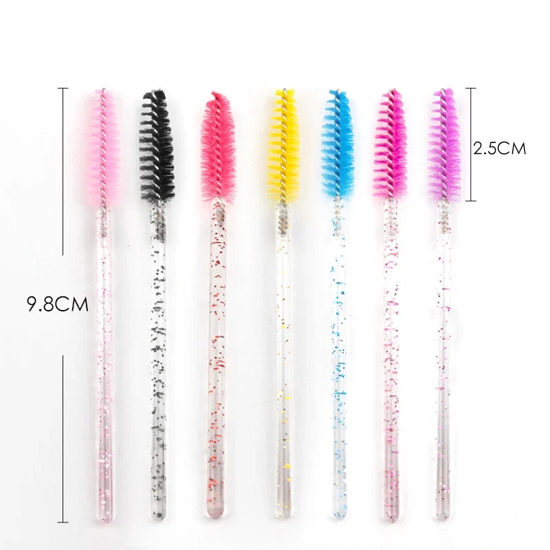 5/50Pcs Black Lashes Brush Cosmetics False Eyelashes Supplies Reusable Makeup Brushes Eyebrow Brush Mascara Wands Make Up Tools
