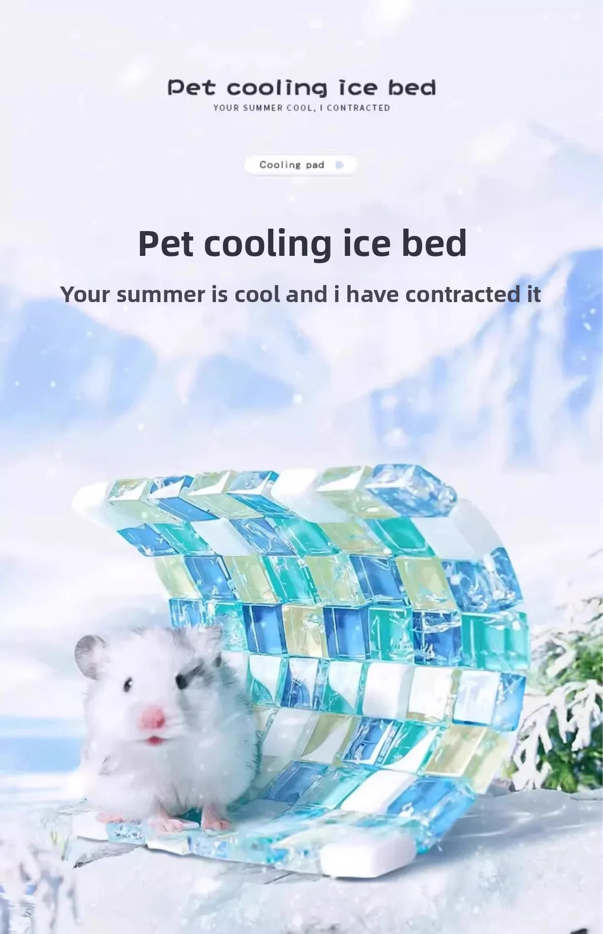 1PC Hamster Cooling Mat Small Glass Marble Summer Heat Dissipation Pad Cold Sleeping Bed Cage Pet Supplies Accessories