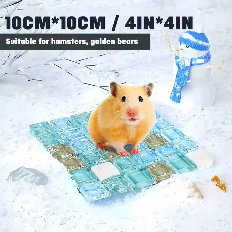 1PC Hamster Cooling Mat Small Glass Marble Summer Heat Dissipation Pad Cold Sleeping Bed Cage Pet Supplies Accessories