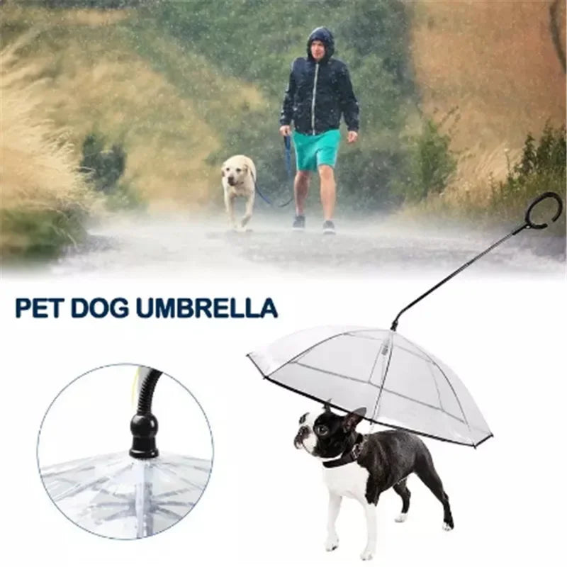 New Transparent Pet Umbrella Well Made Detachable Adjustable Rainy Day Outdoor Dog Walking Leash for Small Dogs Pet Supplies