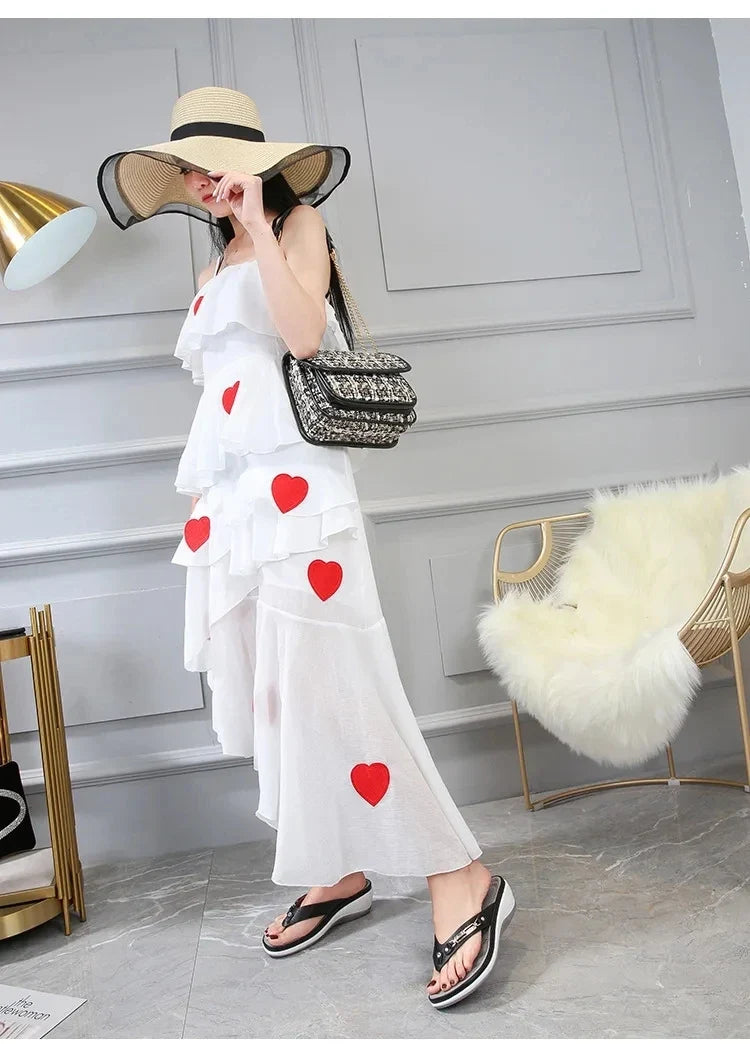 2023 Women's Slippers Summer New Fashion Metal Button Slides Shoes Wedge Beach Sandals Women Outside Platform Leisure Flip Flops
