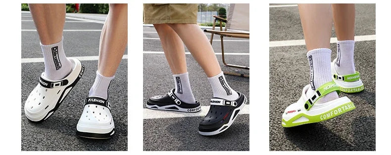 New fashion sandals Men's EVA casual comfortable hole garden shoes outdoor men's beach sandals indoor home unisex slippers