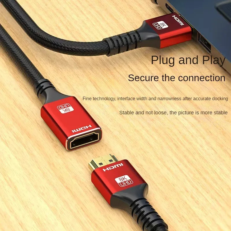 8K HDMI2.1 Cable High Speed HDMI 8K Cable 60HZ 2.1V 4K 144HZ 3D TV Computer Monitor Projector PS Game Console Audio And Video