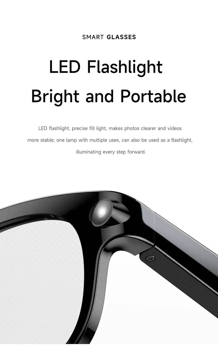 Lenovo 2026 New 8K AI Translation AI Smart Glasses Bluetooth Calling Music Player Camera Control Anti Blue Light Sunglasses