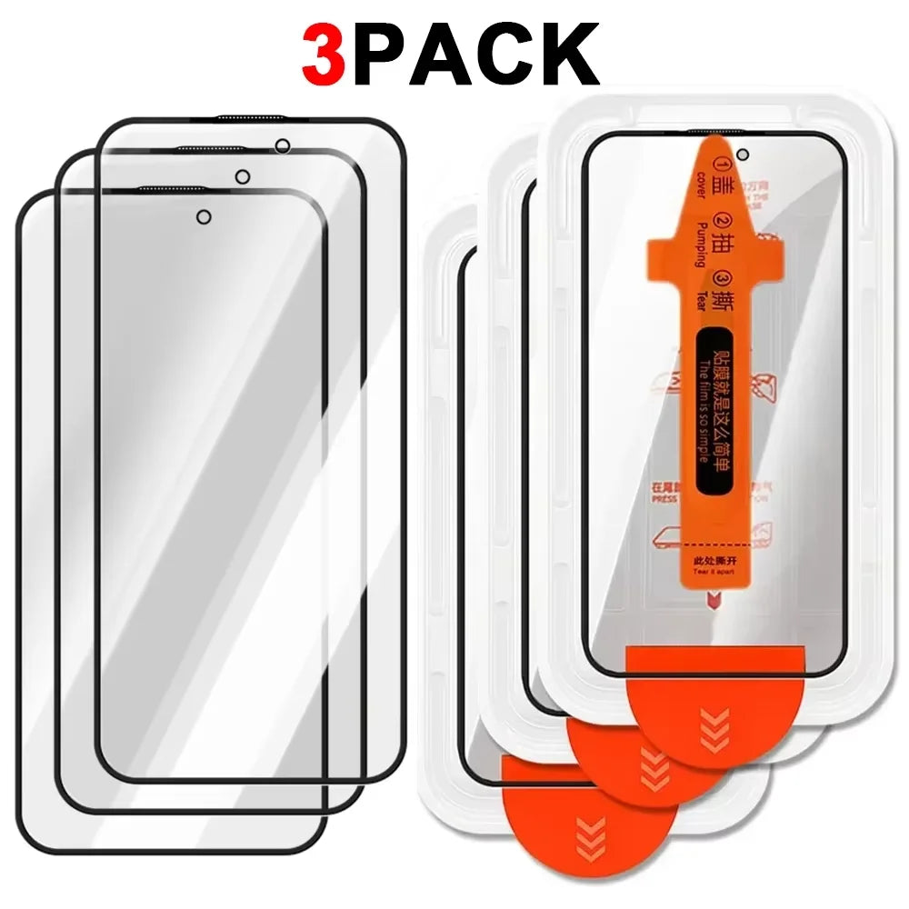 3Pcs Dust Free Easy Installation Screen Protector For iPhone 17 Pro Max  18 Pro Max 16 Pro HD Tempered Glass Anti-scratch Films