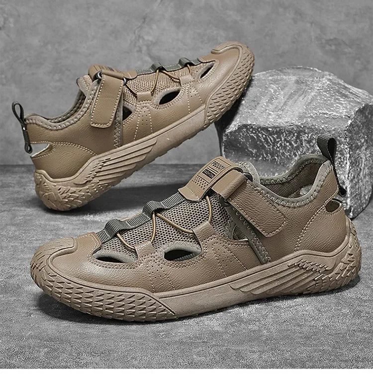 Large Size Sandals for Men, 2026 New Style, Trendy, Versatile, Casual Sports Sandals, Soft-Soled Hollow Beach Shoes for Men