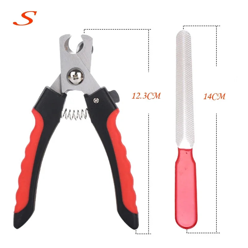 Pet Nail Clippers with Sickle Large Dog Nail Clippers Nail Clippers Multifunctional Teddy Cat Stainless Steel Grooming Scissors