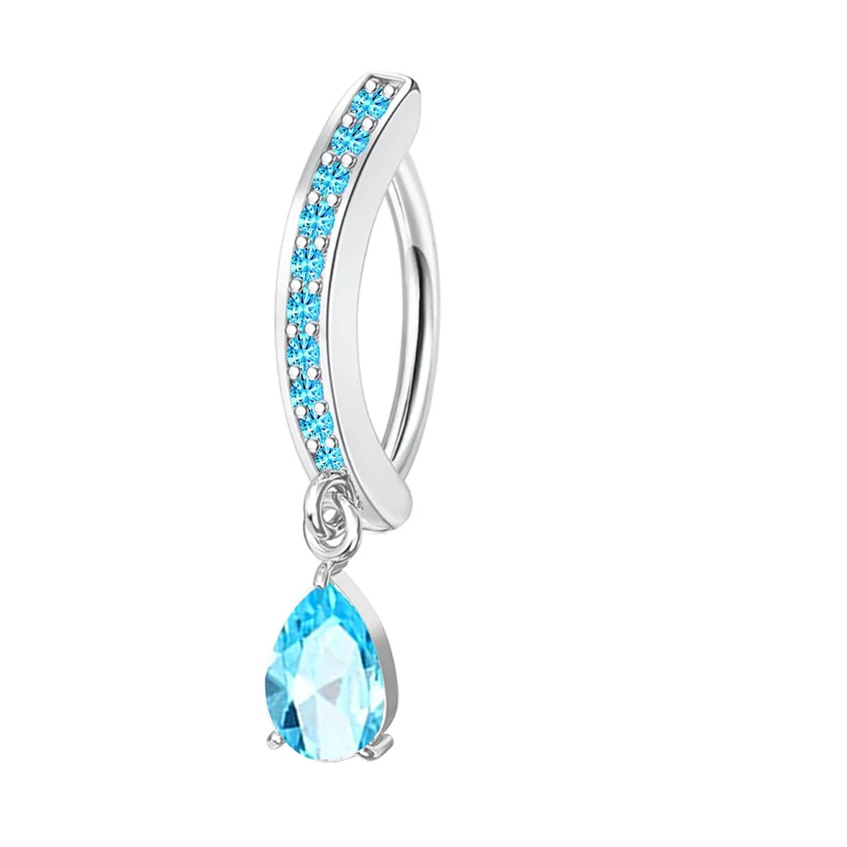 1PC Stainless Steel 14G Dangle Belly Button Ring for Women Heart Bow Reverse Hoop Clicker Navel Rings Body Piercing Jewelry