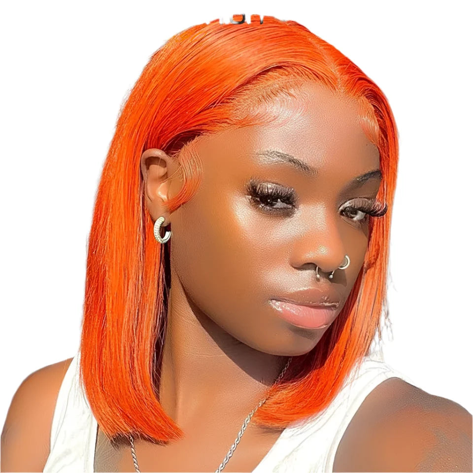 Rebecca #33 Reddish Brown Bob Wig | 13x6x1 T-Part Peruvian Remy Human Hair
