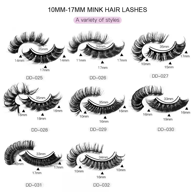 Fashion Russian Strip Lashes 2/5/10 Pairs 3D Mink Lashes Natural Eyelashes Dramatic False Eyelashes Wholesale Eyelash Extension