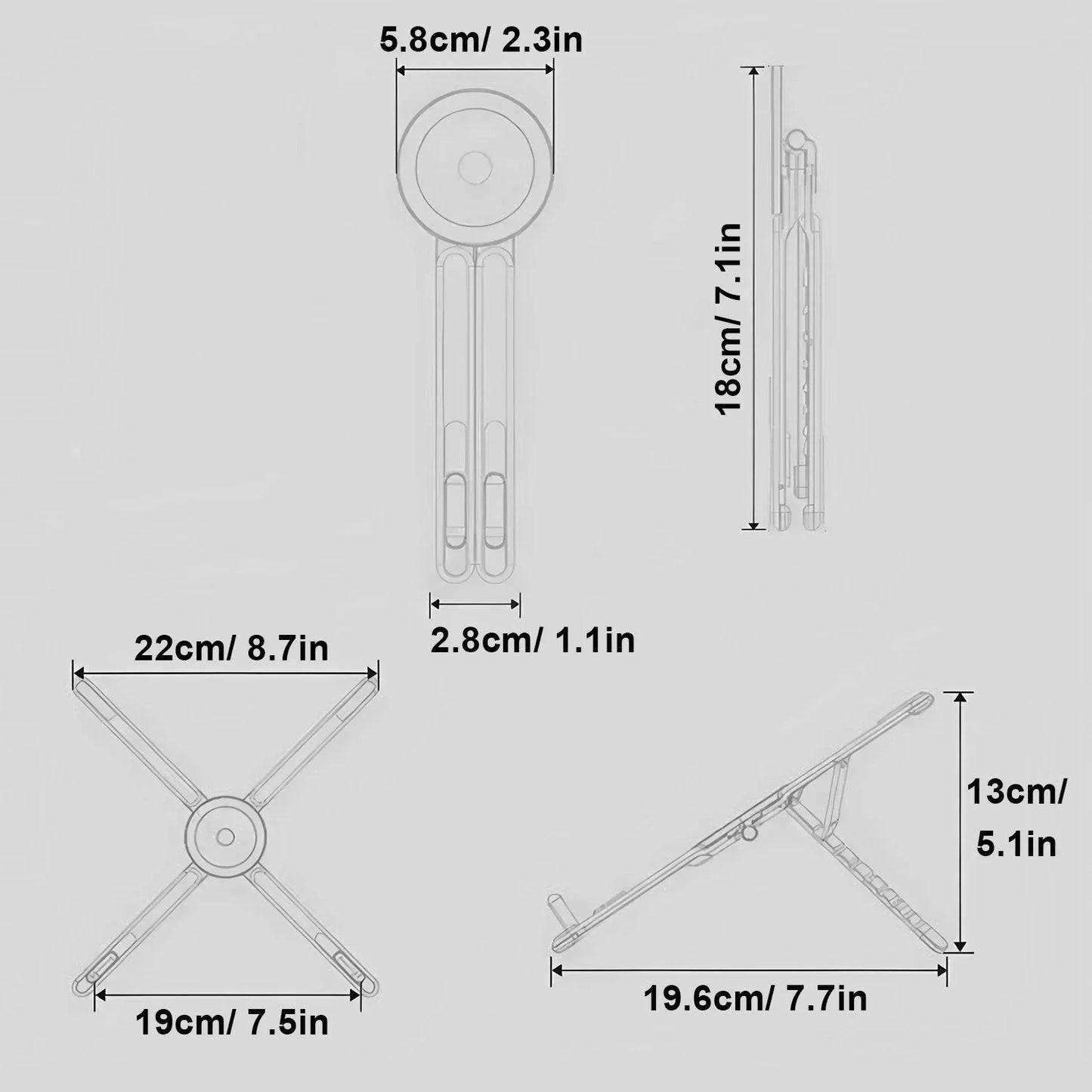 Portable Magnetic Phone Holder & Selfie Stick 3-in-1 Foldable Tripod Stand for iPhone iPad Tablet Laptop Desktop Use
