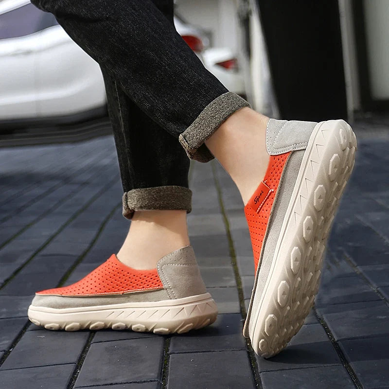2026 New Men's Casual Shoes Fashion Comfortable Men's Shoes High Quality Leather Men Driving Shoes Handmade Flat Shoes Size 46