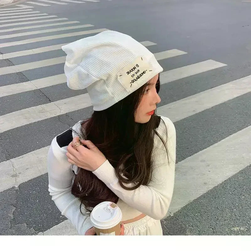 Casual Keep Warm Thin Knit Hat Cute Outdoor Cold Cap Ear Protection Warm Stack Hat For Men Women