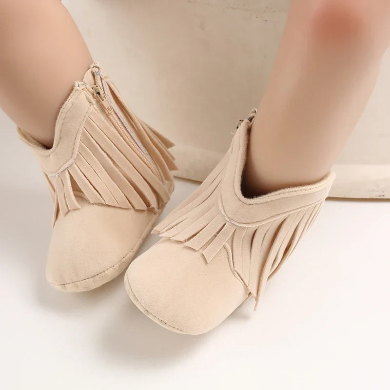 Baby Boys Girls Winter Boots 0-12 Months Western Denim First Walkers Warm Casual Fashion