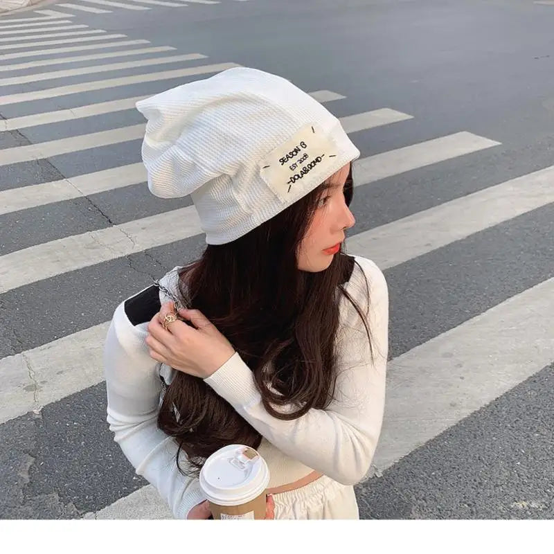 Casual Keep Warm Thin Knit Hat Cute Outdoor Cold Cap Ear Protection Warm Stack Hat For Men Women