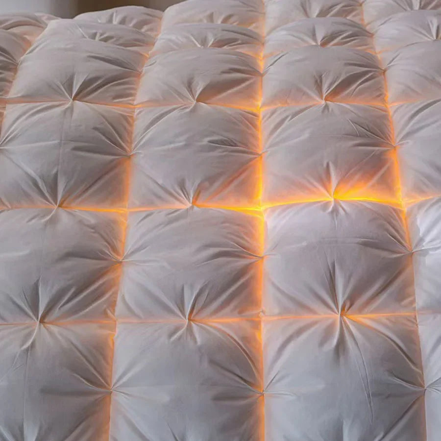 Luxury 100% White Goose down Comforter Winter Warm Duvet Extra Large Double Single Lightweight 3D Bread Design Pleated Edge