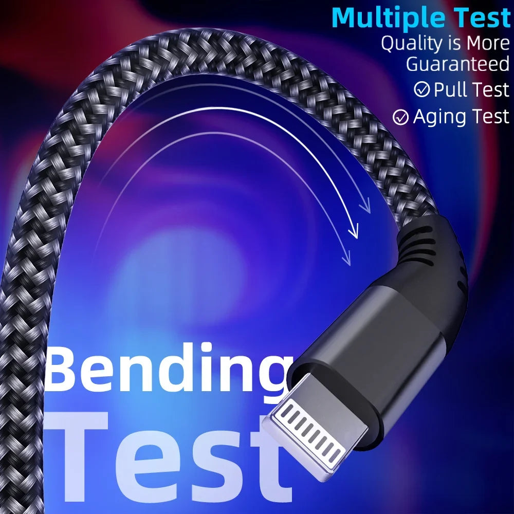 LAIHONEN 1 Pack MFi Certified USB C to Lightning Nylon Braided Fast Charging Cable 1M 2M 3M for iPhone 13 12 11 Pro Max