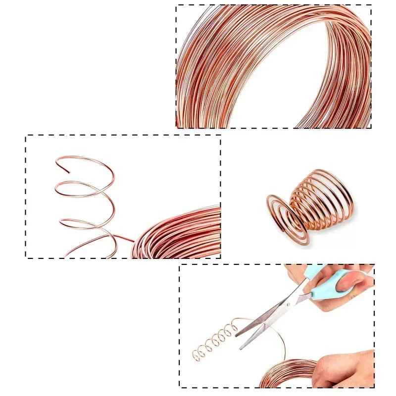 1-10M Bare Copper Wire Copper Wire T2 Copper Coil Conductive Copper Wire,  Bare Line Diameter 0.1/0.15/0.2/0.3/0.4/0.5-5mm
