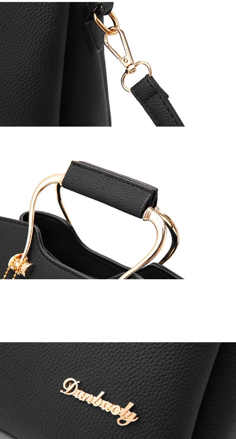 Luxury Handle Bags for Women | PU Leather Pendant Crossbody Bag & Large Capacity Messenger Handbag (Middle-Aged Mommy Bags Tote Purse)