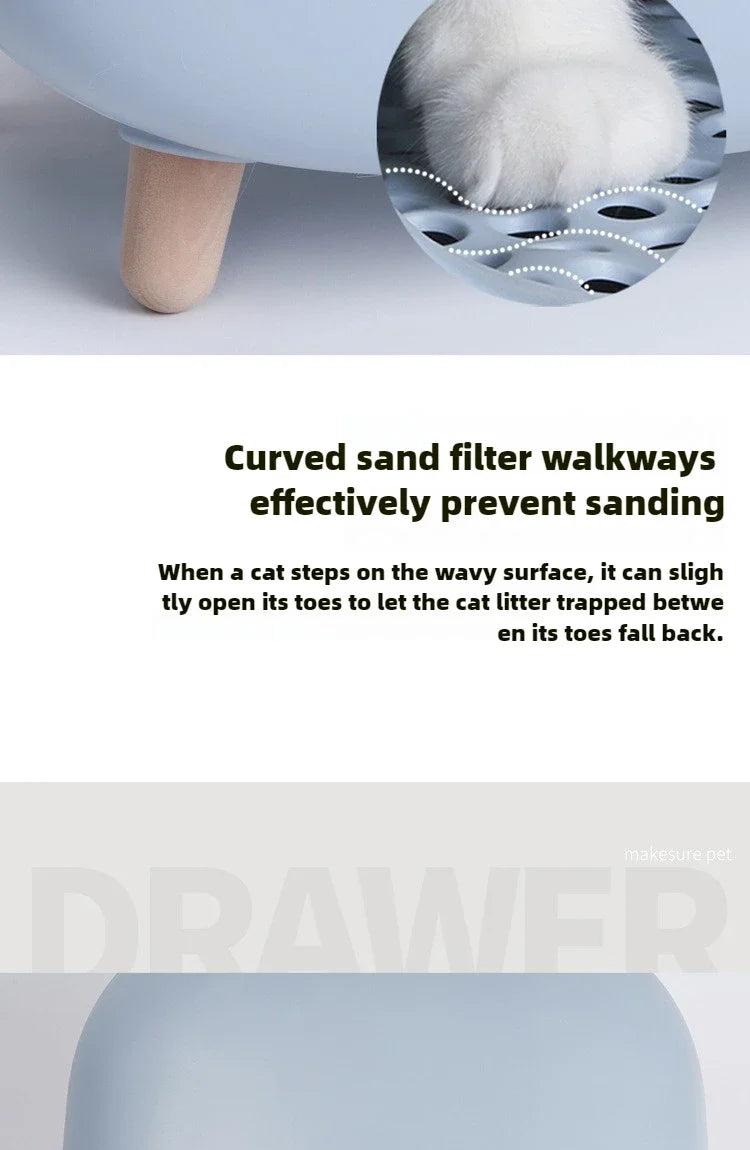 Makesure Cat Litter Box Fully Enclosed Cat Toilet Pet Supplies High-value Cat Toilet Automatic Self-cleaning Litter Box
