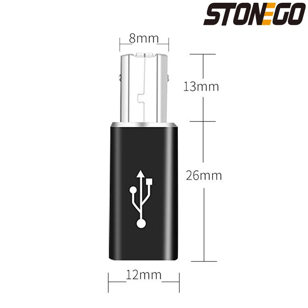 STONEGO Multifunctional Aluminum Alloy Type-C to USB Converter for Electronic Musical Instrument, Laptop, Printer