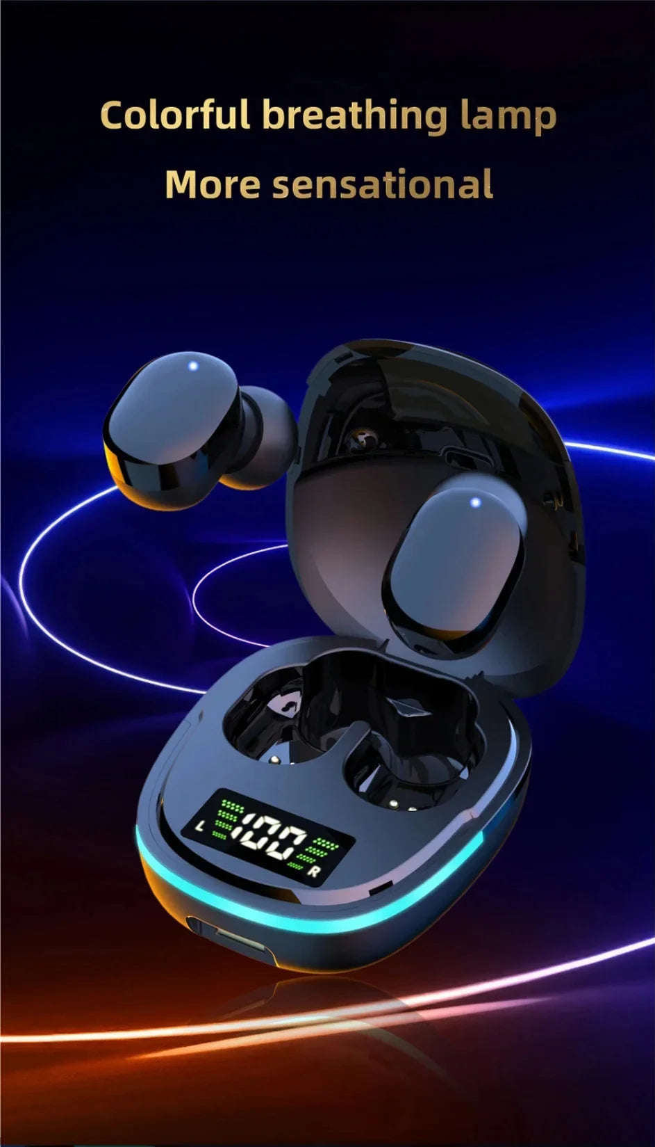G9S Bluetooth 5.1 In Ear Wireless Earbuds LED Power Display Low Latency Gaming HiFi Stereo Sports Headphones