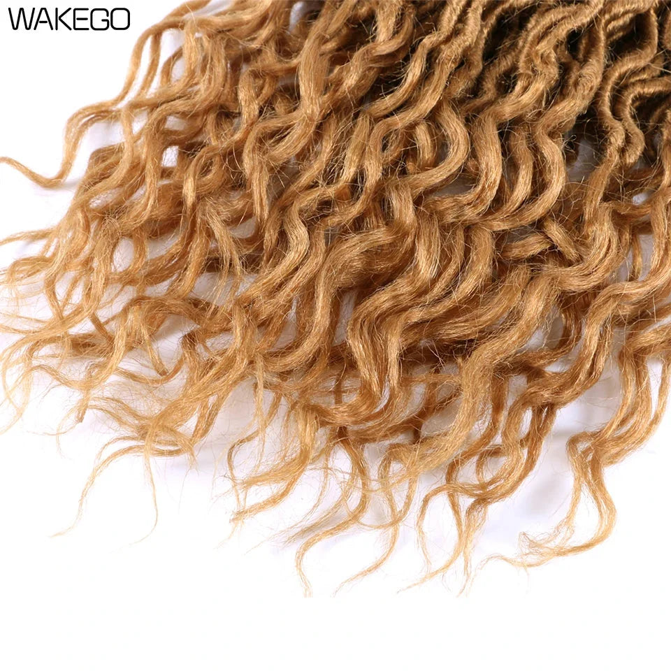 Goddess Faux Locs Crochet Hair | 18" Soft Curly Braids | Ombre Dreadlocks Extensions | 24 Strands/Pack