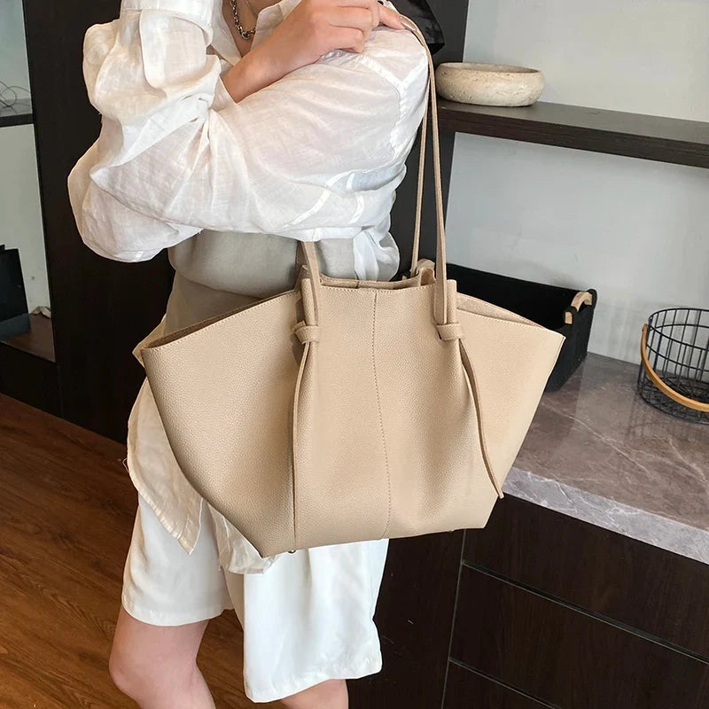 Luxury Designer 2-in-1 Shopper Tote Set | Branded Soft PU Leather Shoulder Handbag for Women (Big Capacity)