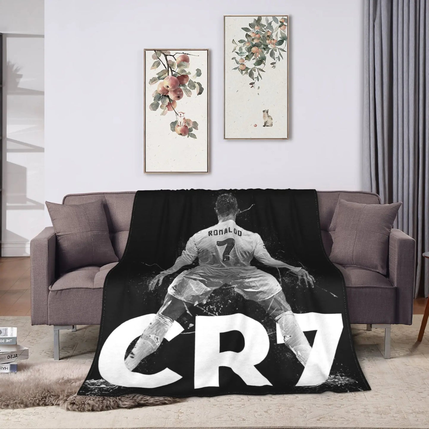 CR7  Football Soccer Blanket Ronaldos Flannel Funny Warm Throw Blanket for Bedding Lounge Decoration