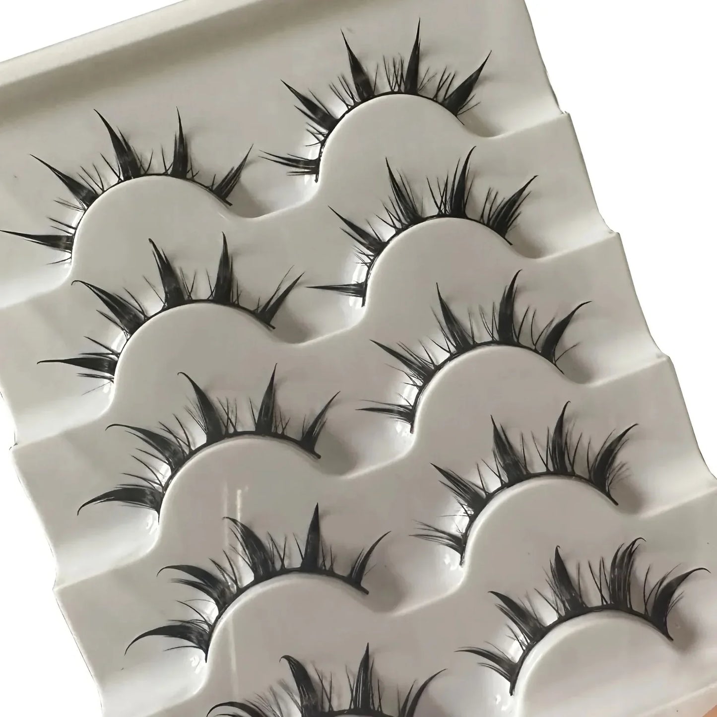 Anime-Inspired False Eyelashes 5 Pairs Comic Eye Cos Faux Lashes Demon Style Volumizing Lengthening