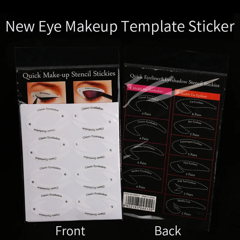 4 Sheets Quick Stencils Eyeliner Eye Makeup Shaping Auxiliary Stickers Eyeshadow Eyebrows Styling Drawing Template Guide Card