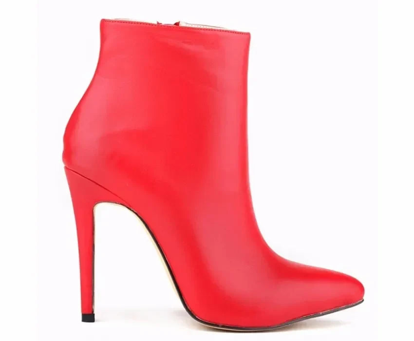 Women Short Boots Pumps Sexy Pointed Toe Side Zipper Super High Heels Stiletto 2026 Female Party Ankle Boot Shoes Botas De Mujer