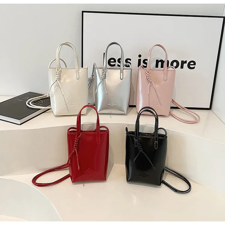 Leather Mini Crossbody Bag for Women | New Korean Fashion Luxury Shoulder Bag & Simple Retro Handbag