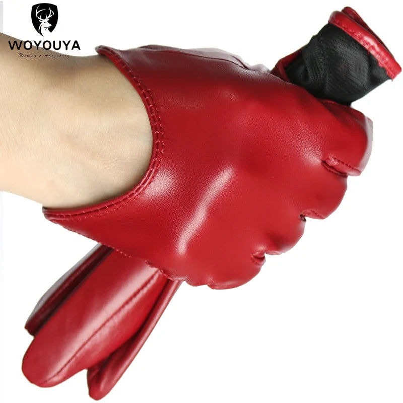 Fashion color Apparel Accessories women's leather gloves,comfortable short Women mitten,warm winter gloves women-2001