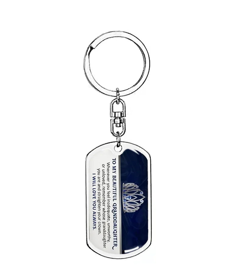 Keepsake for Son Grandson Daughter Granddaughter Keychain Gifts from Grandma Grandpa to My Badass Son Keyring