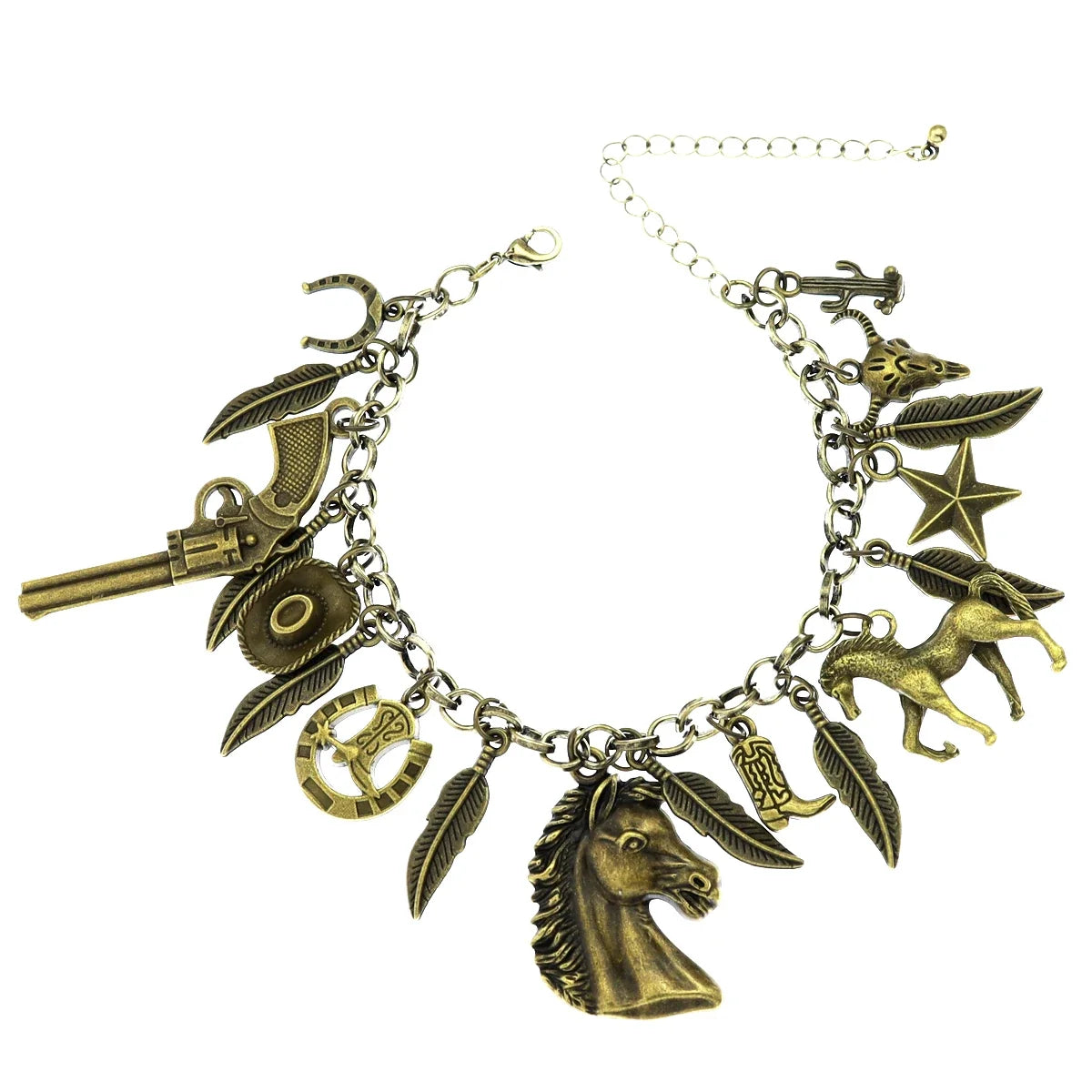 Clearance_Cat Pendant Charm Chain Link Bracelets For Women Cowgirl Cuff Bangles Fashion Jewelry Egyptian Bastet Pulseira Accesso