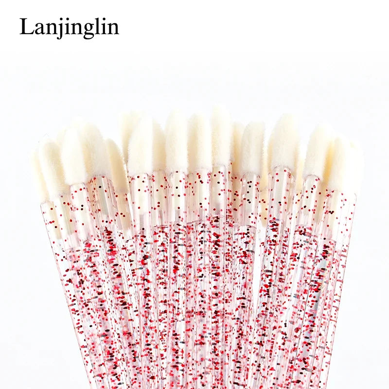 Lanjinglin 5/50 Pcs Lip Brush Reusable Makeup Brushes Lipstick Applicator Wands Eyelashes Extension Tool Beauty Accessories