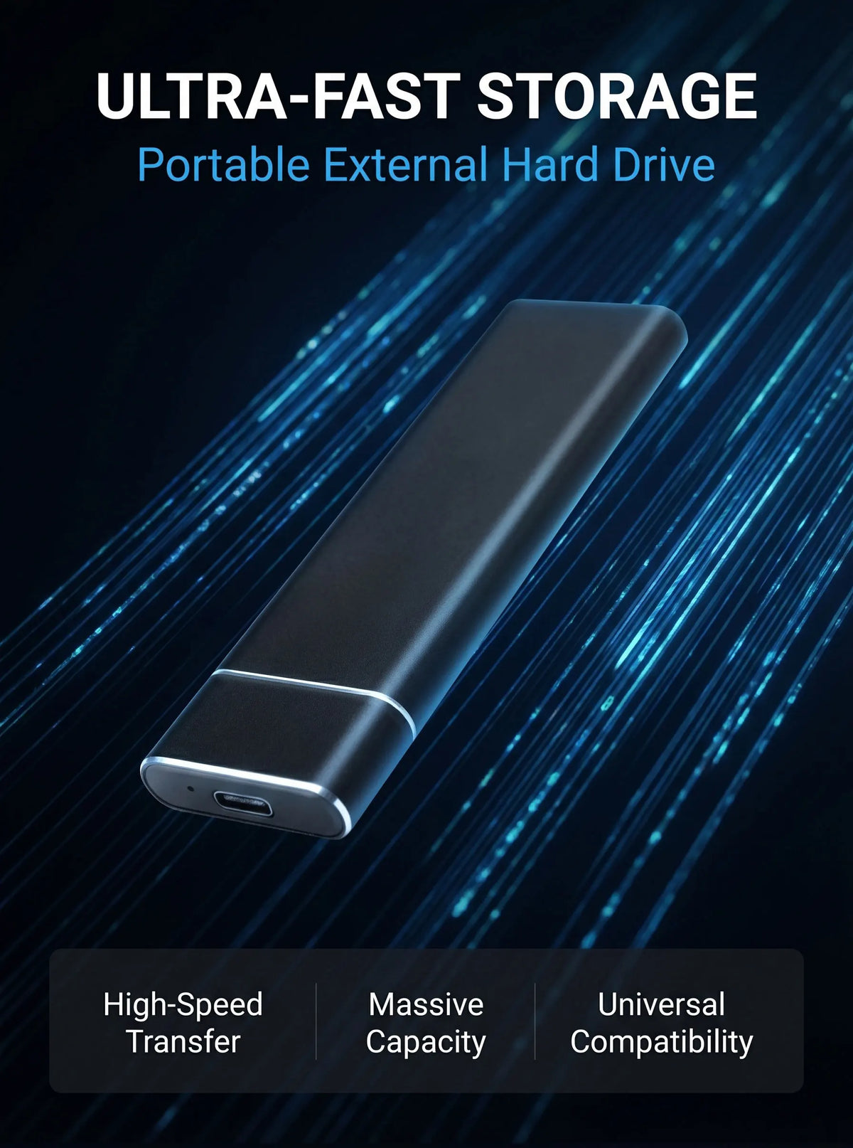 USB 3.1 high-speed external portable hard drive 4TB large capacity portable SSD solid state drive suitable for laptop MAC/PC