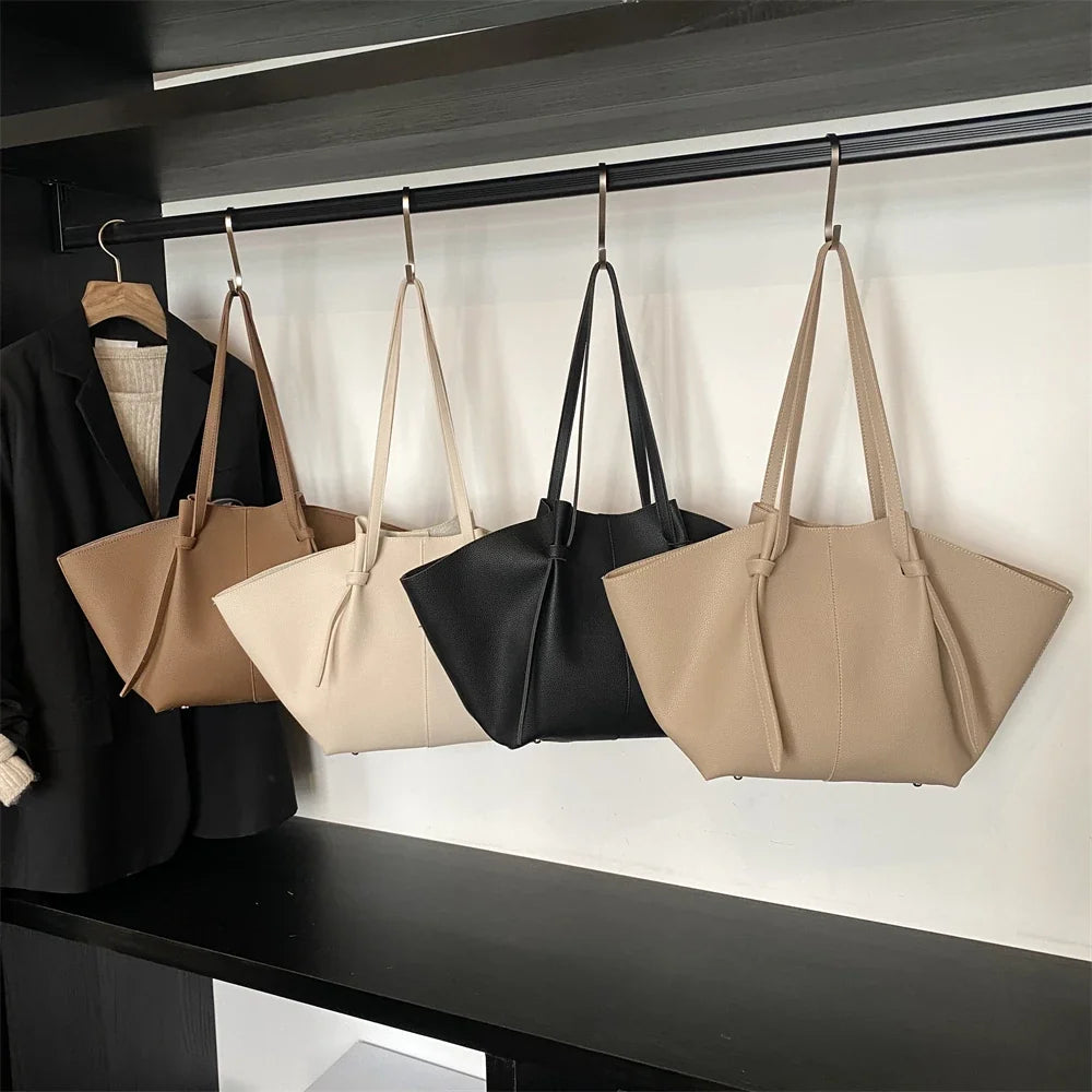 Luxury Designer 2-in-1 Shopper Tote Set | Branded Soft PU Leather Shoulder Handbag for Women (Big Capacity)