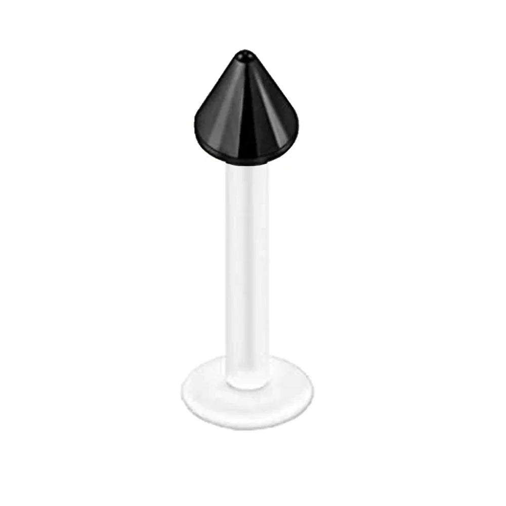 WKOUD 16G Stainless Steel Lip Labret Piercing Crystal Ball Monroe Lip Stud Helix Tragus Conch Piercing Cartilage Earrings Black