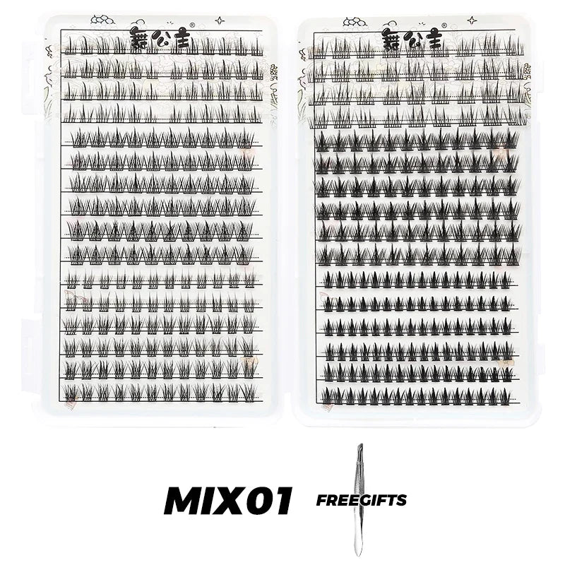 DINGSEN Eyelash Clusters Book Large Capacity Volume Individual Lashes Book Natural Long DIY Cluster Eyelash Extensions Makeup