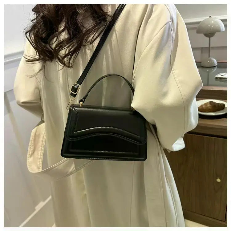 High Quality PU Leather Handbag & Purse for Women | Solid Color Shoulder Crossbody Bag (Lady Messenger, Small Tote for Girls)