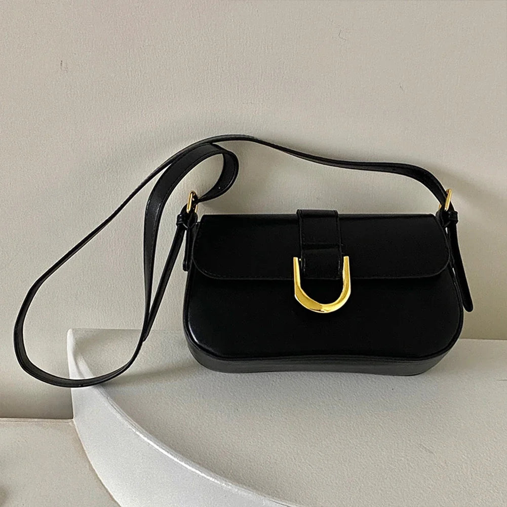 Retro Patent Leather Shoulder Bag for Women | Luxury Flap Crossbody & Solid Color Underarm Bag (Red Lady Handbag)
