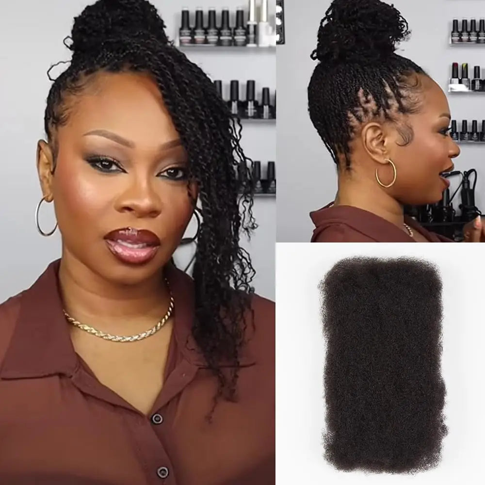 Afro Kinky Bulk Braiding Hair Extensions | 100% Human Hair | Lightweight & Natural Colors | 50g/Pack