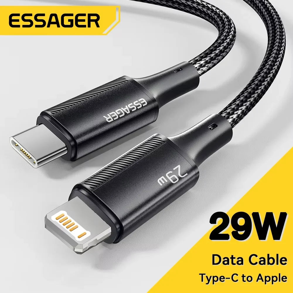 Essager USB C Cable For iPhone 14 13 12 11 Pro Max Xs Plus 29W Fast Charging Cable Type C To Lighting Date Wire For iPad Macboo